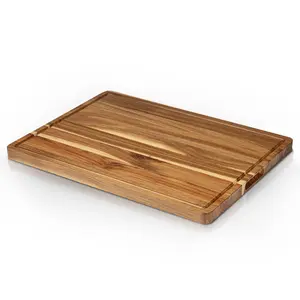 Cutting Boards, Large Acacia Wood Cutting Boards for Kitchen, Reversible Chopping Board with Deep Groove, Butcher Block Wooden Cutting Board for Meat and Veggies