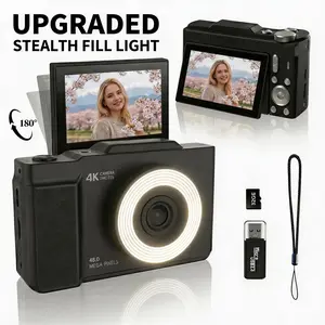 4K Digital Camera for Photography, H13 Foldable Screen Portable Vlogging Camera with 32GB SD Card, Wrist Strap, Self Timer, Anti-Shake, 16X Digital Zoom, Ideal Gift for Girls, Boys Teenagers, and Beginners, Birthday Christmas Valentine's Day Gift