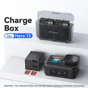 Hero13/12/11/10/9 Battery Fast Charging Box, Portable Gopro Sports Camera Accessories, High-Speed Charge Solution, Essential Gear for Travel & Outdoor Use