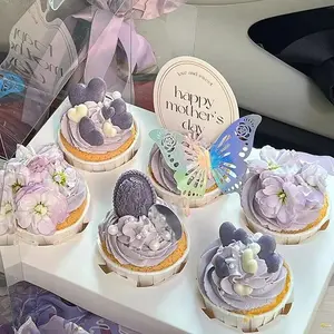 12pcs/set Folding Rose Gold Butterfly Cake Toppers Flowers Illusion Butterflies Holiday Party Decoration Supplies Cake Decorating Supplies