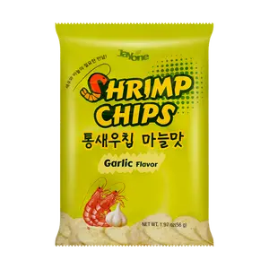 JAYONE Korean Garlic Shrimp Chips 56g - Crispy Savory Snack, Authentic Flavor