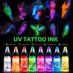 Kingzoo Fluorescent Tattoo Ink for UV & Blacklight Body Art 15ml