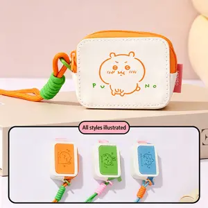 MINISO Chiikawa PU Leather Earphone Bag, Full Coverage Protective Cute Cartoon Case with Delicate Lanyard, Portable Anti-Scratch Storage Pouch, Kawaii Stylish Accessory Perfect Holiday Birthday Gift for Girls and Chiikawa Fans Daily Use#Summervibes