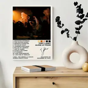 Framed 1pc TORY LANEZ ALONE AT PROM Album Cover Canvas Poster - Wrapped Canvas Frame, Vibrant Colors, Hook & Nail Hanging - Holiday, Party & Home Decor for Halloween, Christmas, Easter, Thanksgiving, 2D Flat