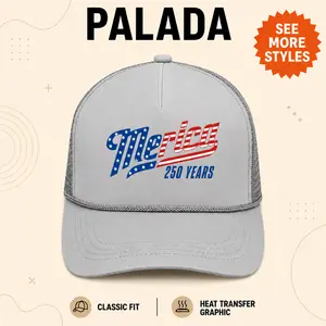 Merica 250th Anniversary Patriotic Trucker Hat - USA Flag Rope Accent, Hand Wash Only Hats, Stylish Fashion Accessory for Patriotic Enthusiasts