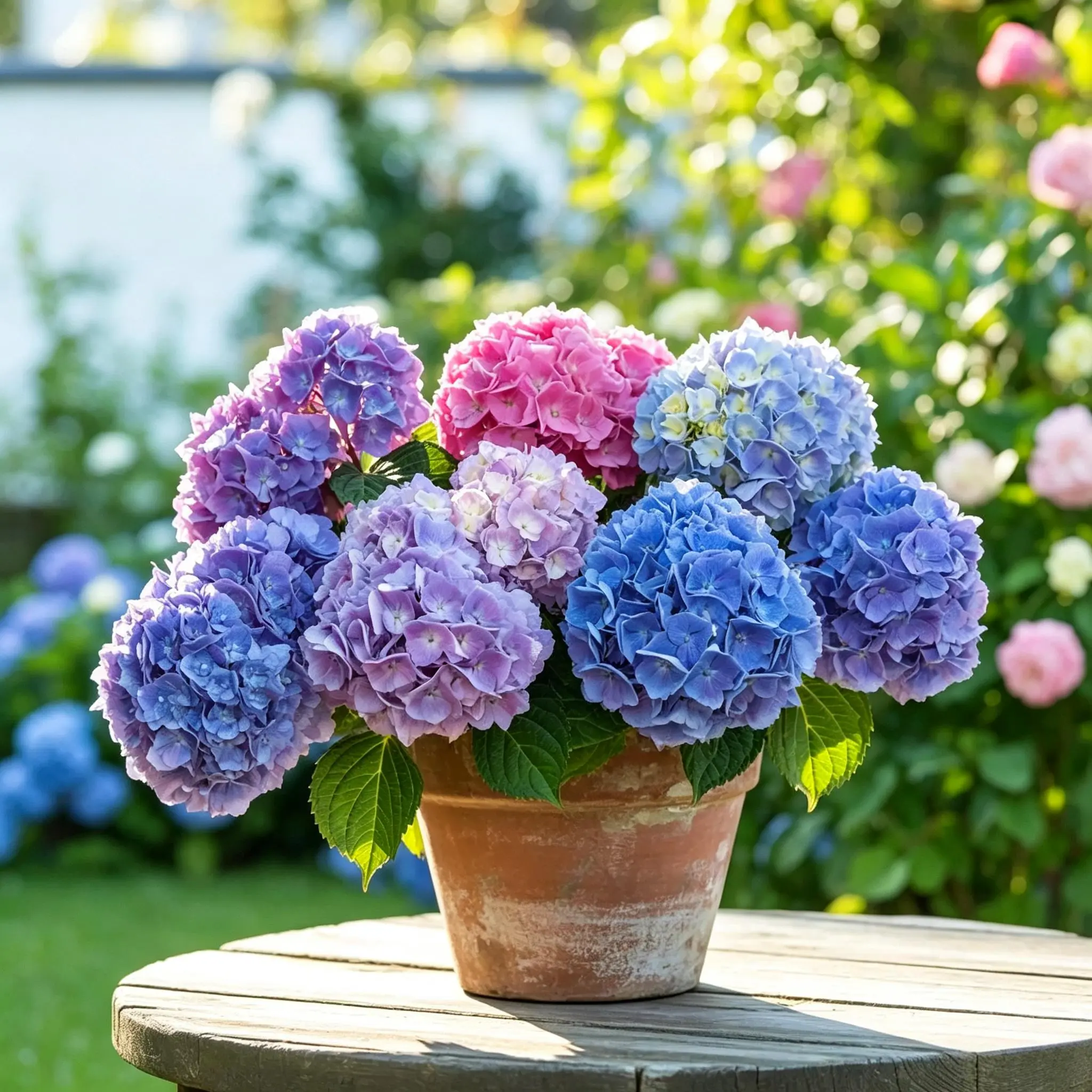 Easy-Care Hydrangea Live Flower Shrub, Novice-Friendly Plant for Home Garden Outdoor Decor