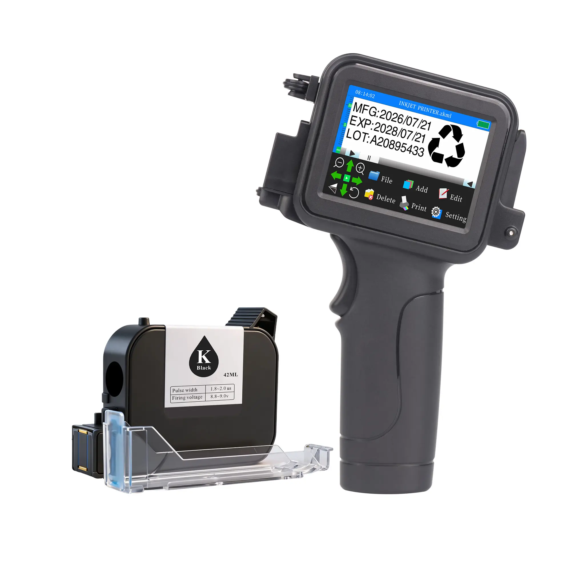 DTFINOVA Mini Handheld Inkjet Printer Portable Coding Machine with Touch Screen, Fast Dry Ink Printer for Date, Text, Barcode & QR Code Printing