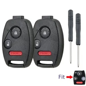 2 Replacement For Honda CR-V Pilot CR-Z Insight Fit Key Fob Remote Shell Case 3 Button + Screwdriver 2006 2007 2008 2009 2010 2011 2012 2013
