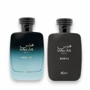 Rasasi Perfumes | Hawas | Malibu + Kobra Bundle | Eau De Parfum | Unisex Fragrance | 100 ML - 3.4 oz | Citrus Woody Musk Fragrance Notes