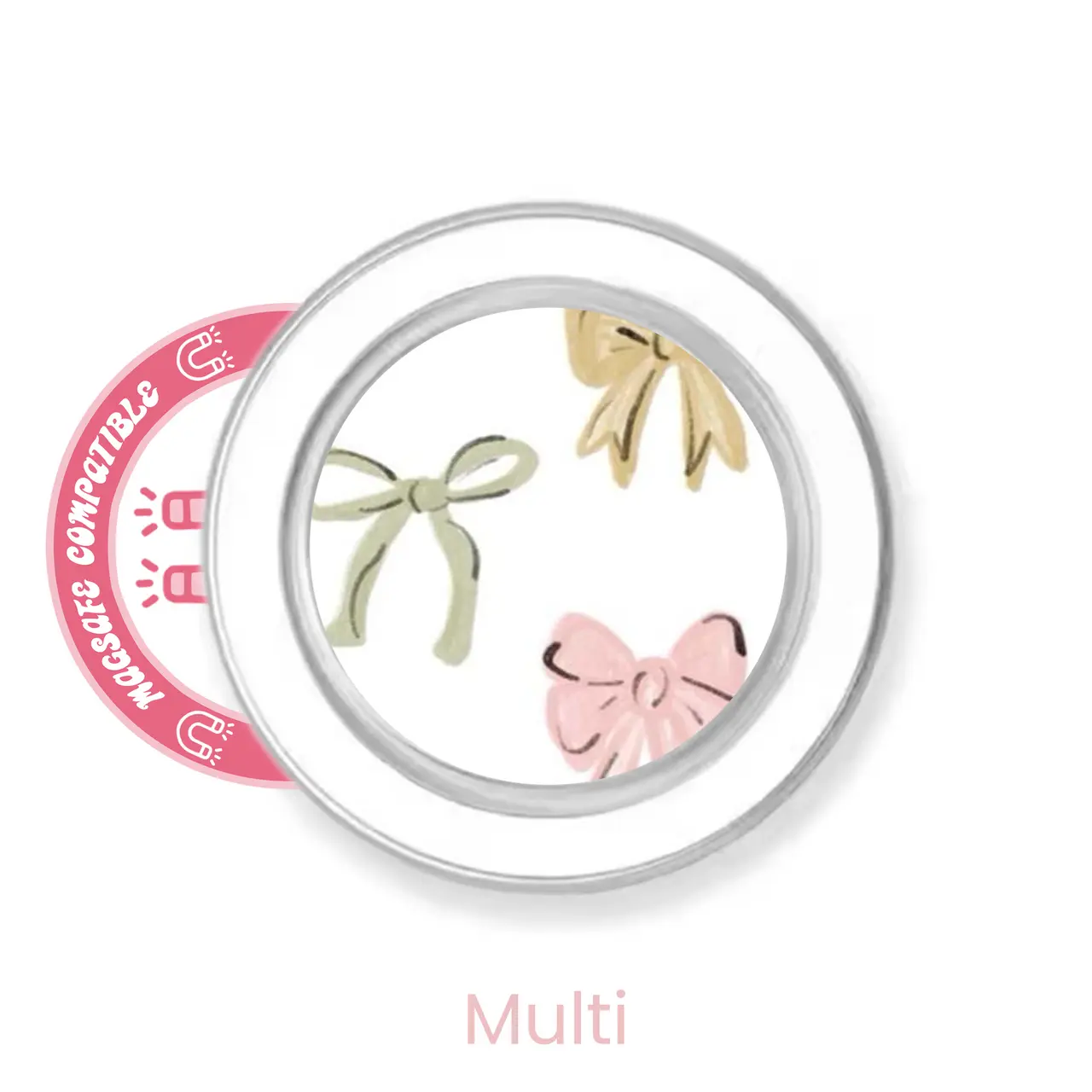 abbyrose Beaucoup Bows Phone Grip with magnet Clear Multi
