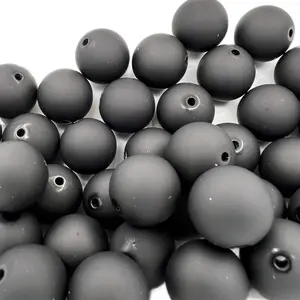 15.5mm Matte Black Beads 45pcs for beaded DIY pens Beading Making
