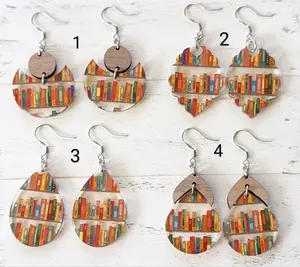 Book themed earrings