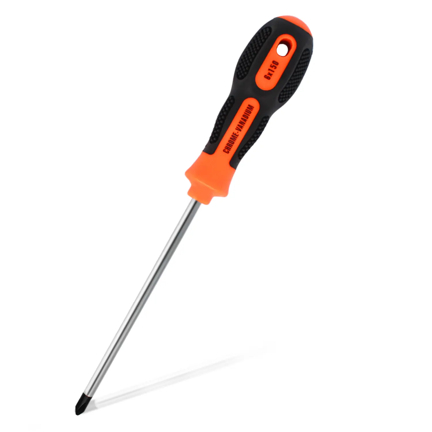 6inch Phillips Professional Screwdriver, Chrome-vanadium Steel, Magnetic Screwdriver with Non-Slip Rubber Handle for Furniture/Car/Computer/Equipment Repair(Black & Orange)