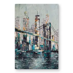 Begin Home Decor C1MP24364MZC0F 24 x 36 in. Abstract & Texturized Bridge Wall Art - Contemporary Metal Print