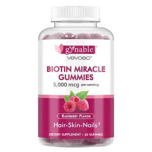 Gynable Vitamin b7 Gummies | Hair-Skin-Nail Raspberry Flavor  Dietary Supplent 60 Gummies