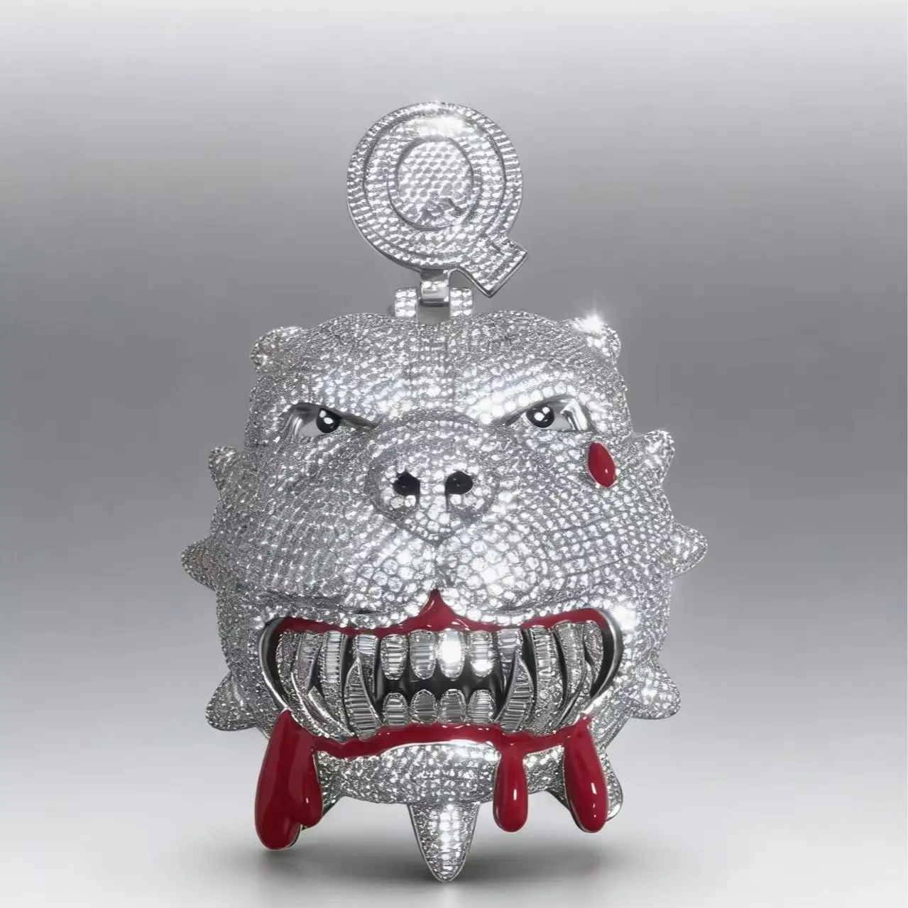 Stylish 2-in-1 Aggressive Beast Bling Pendant - Bold Dog Vibe, Unreal Shine, Customizable with Engraved Letters/Logos/Patterns, Summervibes, Complimentary Shipping for Bold Glamorous Fashion Accessories, Stylish Pendant