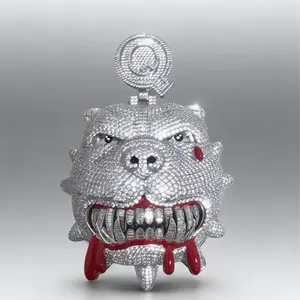 Stylish 2-in-1 Aggressive Beast Bling Pendant, Bold Dog Vibe, Unreal Shine - Unique Eye-Catching Design for Bold Glamorous Accessories, Customizable with Engraved Letters/Logos/Patterns, Complimentary Shipping, Summervibes, Stylish Pendant