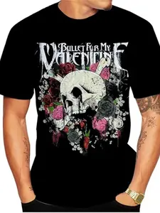 Bullet For My Valentine band themed T-shirt, a Welsh metal core band, is a common dark aesthetic element in metal/rock clothing