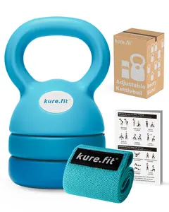 kure.fit Adjustable Kettlebell | 5 lb - 12 lb | Kettlebell Weights Set for Home Gym | Full-Body Workouts, Strength Training, Weight Loss | Fabric Booty Band | Beginners & Women