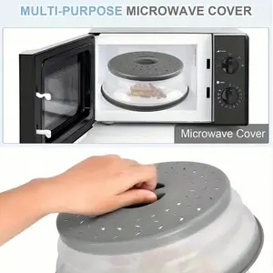 Microwave Splatter Guard Cover, Expandable Heating Basket, Dishwasher Safe, Heat Resistant, Microwave Safety Design, Kitchen and Restaurant Storage