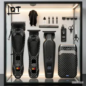 LQT 5-in-1 Professional Men's Grooming Kit - Cordless Hair Clippers with Adjustable Head, Nose Hair Trimmer, Foil Shaver, LCD Display, USB Rechargeable Barber Equipment for Home & Barbershop, Abs-Focused Practical Gift