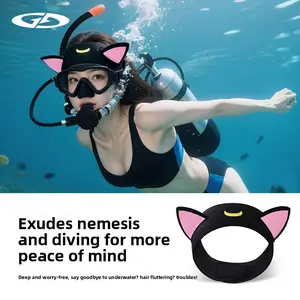 Swimming headband Outdoor sports Snorkeling equipment Cat ear three-dimensional cartoon Cute diving headband Female