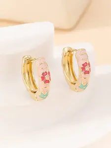 Elegant Floral Design Women's Earrings, Statement Earrings, Fashionable Enamel Color Flower Pattern Jewelry, Perfect Gift for Her, Stylish Accessory