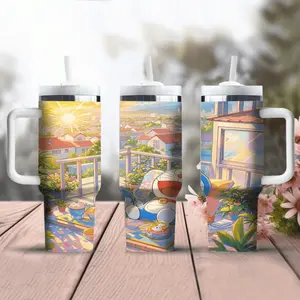 1pc 40oz Doraemon water bottle, stainless steel insulated water cup, portable travel cup, outdoor cup, accompanying cup with handle, thermos cup, cup set-Christmas Valentine's Day gift for Mother's Day, suitable for gift giving