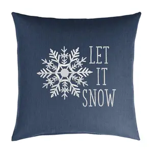 Sorra Home Let It Snow 18" Embroidered Sunbrella Pillow