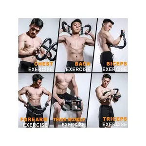 BIGWET Arm Exerciser 90-110 LBS Adjustable Detachable Spring Strength Training Bar For Triceps, Chest, Forearm, And Home Fitness Adductors Muscle Stomach Workout Multifunctional Ab Crunch