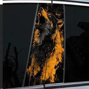 2 Pieces, Car Sticker, Car Pillar Sticker - Creative Picture Pattern Vinyl Car Sticker - B Window Pillar Sticker, Self-Adhesive Waterproof and Scratch Resistant, Suitable for Glass, Metal, Plastic, Ceramic, Wood Surfaces - Car Decoration