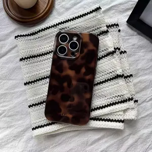 Amber-Colored Patterned Bright Retro Full-Cover Phone Case Suitable for Iphone 11 12 13 14 15 16 16e Pro Max MiniHigh-End Leopard Print Glossy 17 Pro Max 17 Air Shockproof Protective Phone Shell, Cell/phone Cases, Handy Cover, Casing
