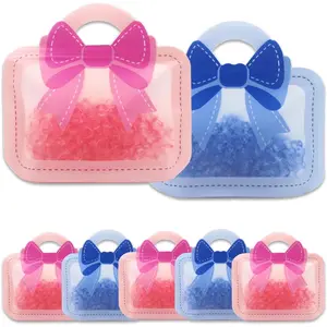 30 Pack Cartoon Bow Goodie Bags  Birthday  Candy Bags with Handle Plastic Ziplock Seal Bag Smell Proof Packaging Storage For   Shower Favors Boys&Girls  Party Decoration