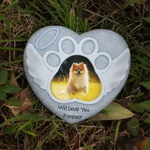 Heart Shaped Pet Memorial Photo Frame, Angel Wing Love Pet Photo Frame, Pet Commemorative Photo Frame, Pet Accessories