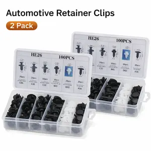 200 Car 6.3 mm 8 mm 9 mm 10 mm Nylon Fasteners Kit, Push-in Screw Bumper Push Rivet Clip , Door Panel Bumper Clip Fixing Buckle, Universal for Most Cars