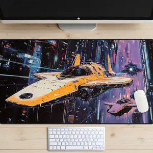 Skyway Desk Mat, Cyberpunk City Desk Pad, Futuristic Sci Fi Desk Topper, Spacecraft Mousepad, Science Punk Laptop Mat, Gaming Setup, Gamer