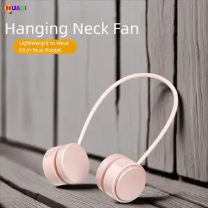 Portable Neck Fan, USB Rechargeable Foldable Turbine Leafless Neck Strap Safe Silent Mini Fan, Home Carry Daily Outdoor Sports Fan