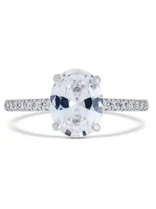 Sterling Silver Cubic Zirconia Oval Ring