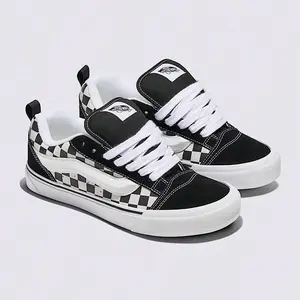 Vans Knu Skool Casual Sneakers Checkerboard Black/True White Unisex Shoes