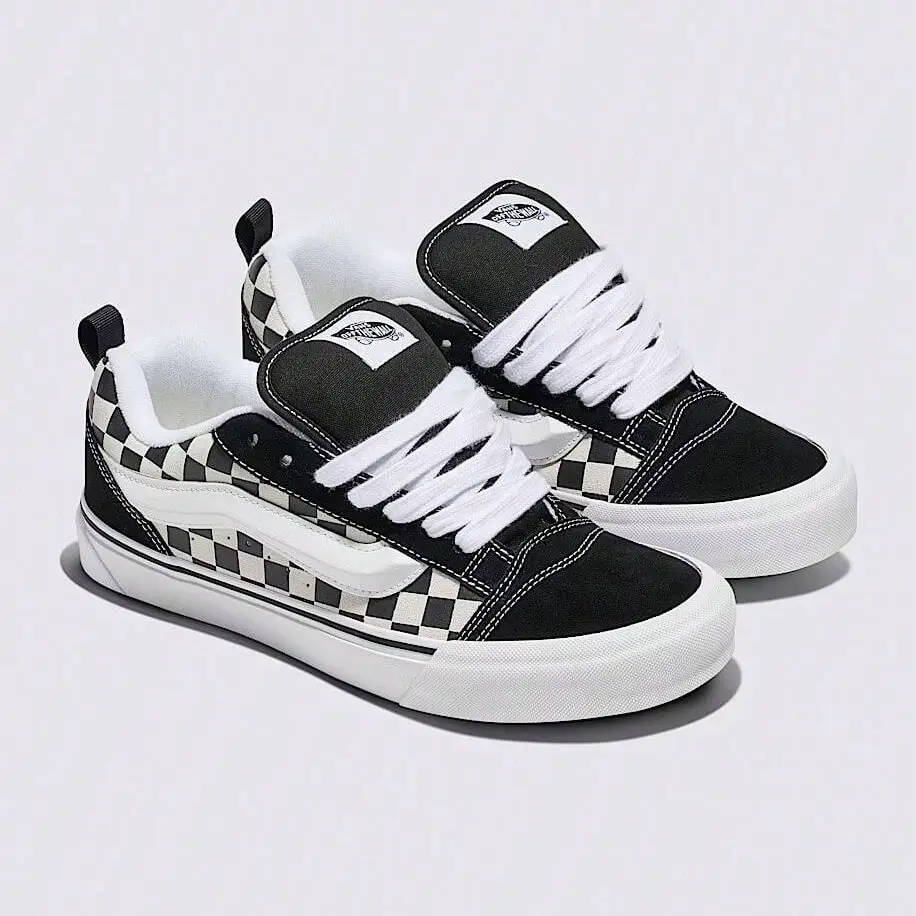 Vans Knu Skool Casual Sneakers Checkerboard Black/True White Unisex Shoes
