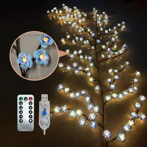 Bendable Branch Vine Light, Cherry Blossom Magic Willow Lamp, Remote Timer, 8 Modes, 96 LED Wall Light, Bedroom Living Room Decor, Cherry Blossom Lights, Led Atmosphere Lamp