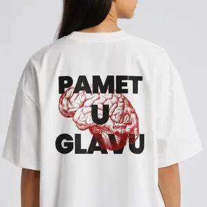 Pamet U Glavu Shirt, Balkan Streetwear Tee, Oversized Back Print T-Shirt, Croatian Serbian Bosnian Shirt, Bold Statement Tee