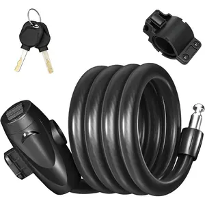 Lock, 1/2 Inch Thick  Lock  Coiled Secure  Lock with  Scooter Lock  Locks Heavy Duty Anti    Lock with Mounting Bracket (4Feet, 6 )