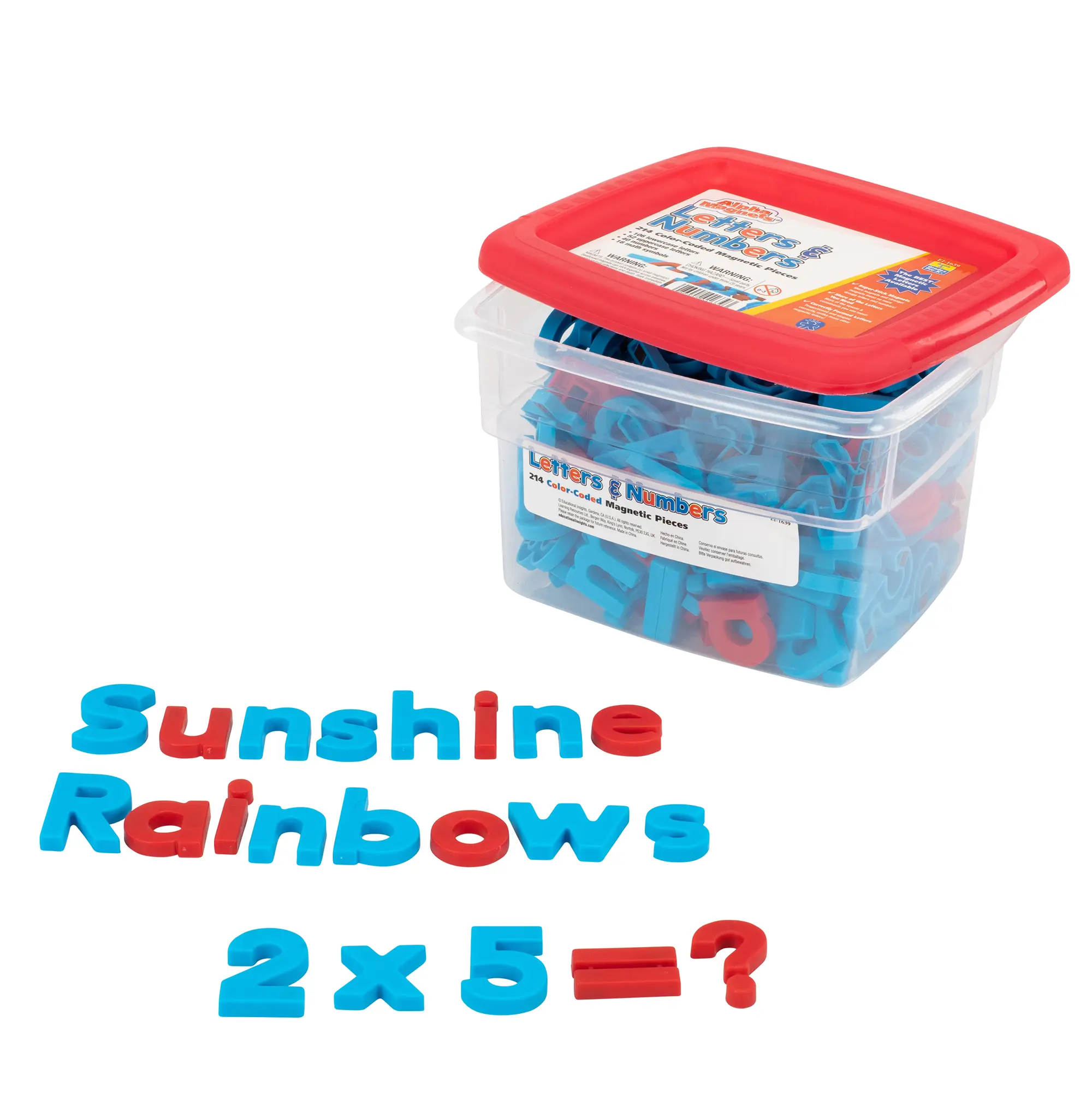 Educational Insights Color-Coded Uppercase & Lowercase AlphaMagnets and MathMagnets, Set of 214 Letters, Numbers, Punctuation & Math Symbols, Preschool Kindergarten Classroom Must Haves, Ages 3+