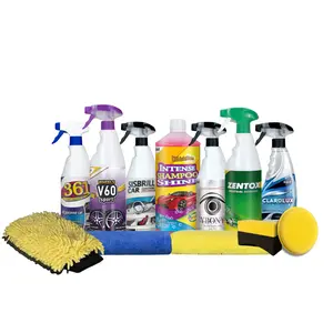 Detailing Dynamo Kit: Complete Interior & Exterior Care with 361 All Purpose Cleaner, Ybony, Intense Shine Shampoo, V60 Sport Wheel Cleaner, Sisbrill Car, Clarolux, Zentox, Multipurpose Microfiber Glove, Drying Towel, Tire Applicator, Polyfoam Applicator