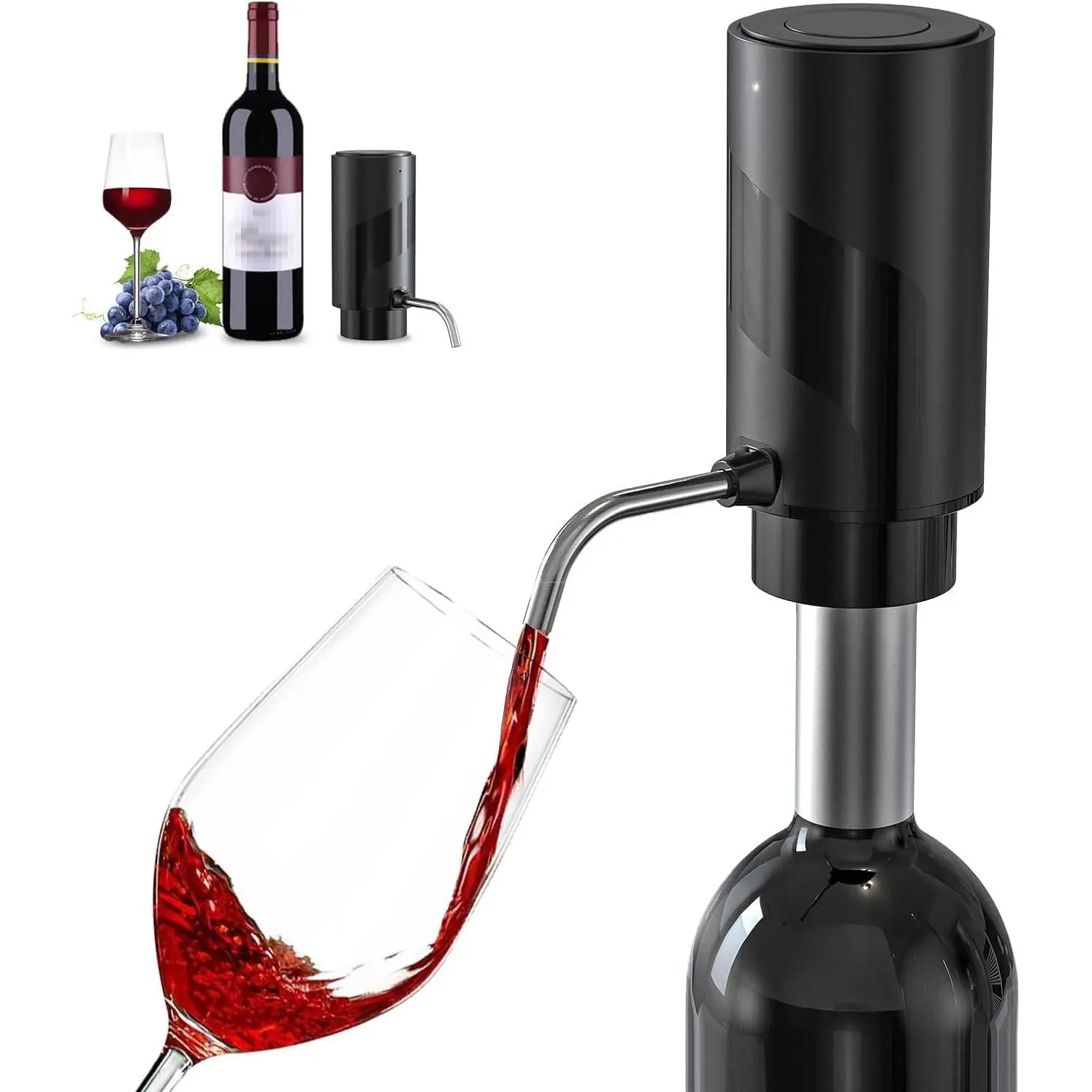 2024   Aerator Electric  Decanter Automatic  Aerator,  Dispenser  pourer with USB Rechargeable, Lover for women&Men(Black-ABS)