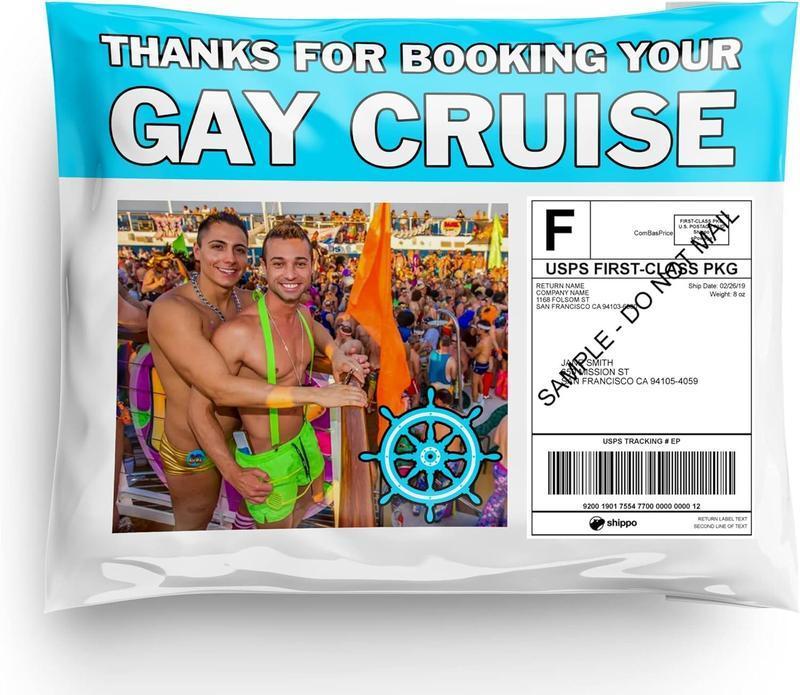 Prank Mail - Gay Cruise Booking Prank Mailer – Funny Gag Gift Packaging for Hilarious Reactions, Perfect for Friends, Birthdays & Surprise Jokes