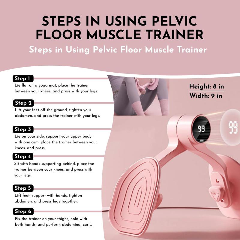 Pelvic Floor Muscle Training and Repair Device - Thigh Master 2026 Upgraded,Inner Thigh Exerciser,Pelvic Floor Exercise Devices, Kegel Exerciser for Women and Man - 3 Strength Levels and LED Counting Display