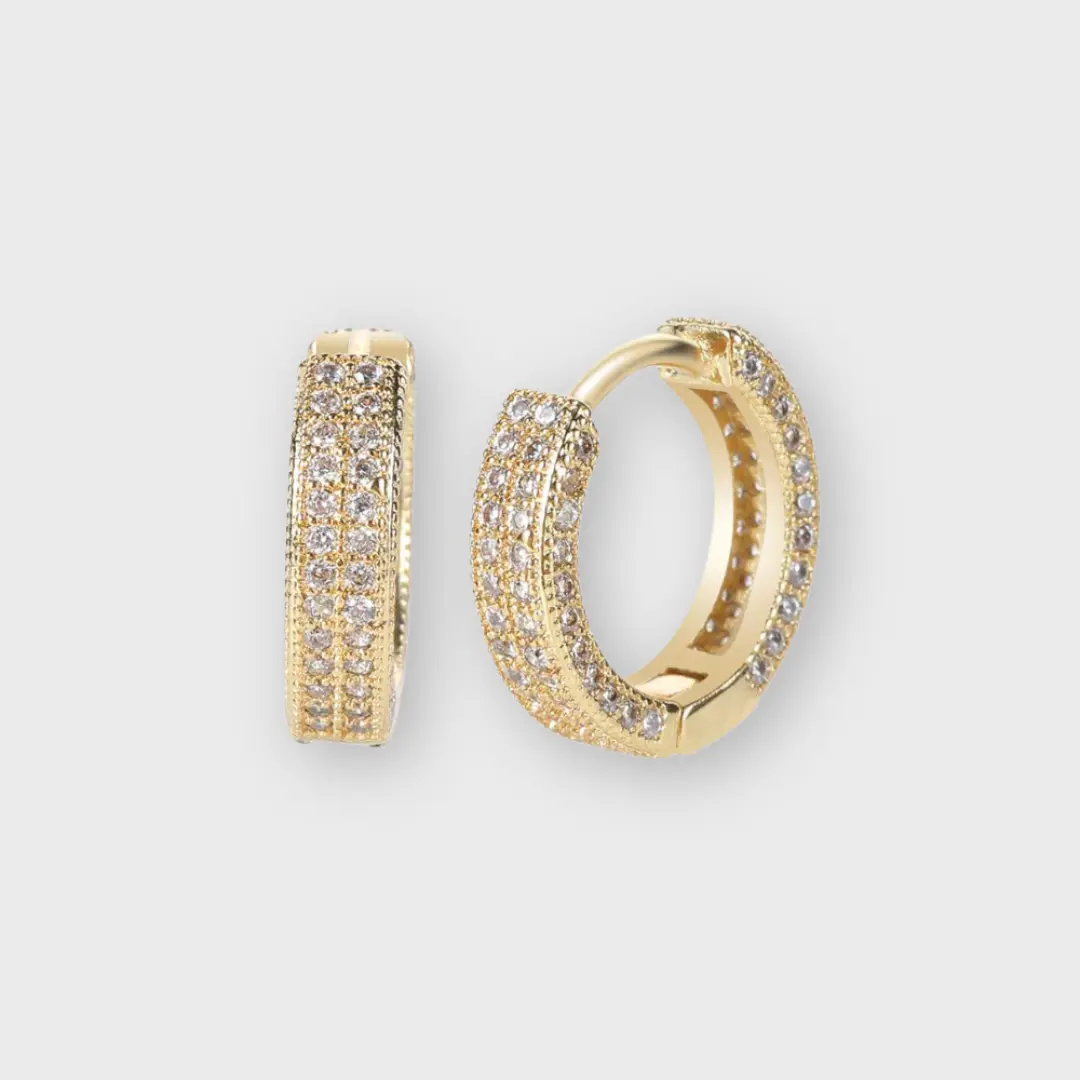 IMPERIUM JEWELRY Radiant 14K Gold Plated Elegant CZ Diamonds High Quality Gold Jewelry Earrings, Elegant Earrings