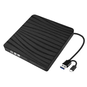 External CD/DVD Drive for Laptop, USB A/C 3.0 CD DVD Player Portable +/-RW Burner CD ROM Reader Writer Disk Duplicator Compatible with Laptop Desktop PC Windows Apple Mac Pro MacBook Linux